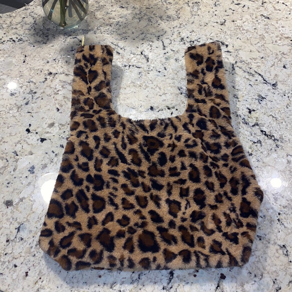 Fur Leopard handbag purse
